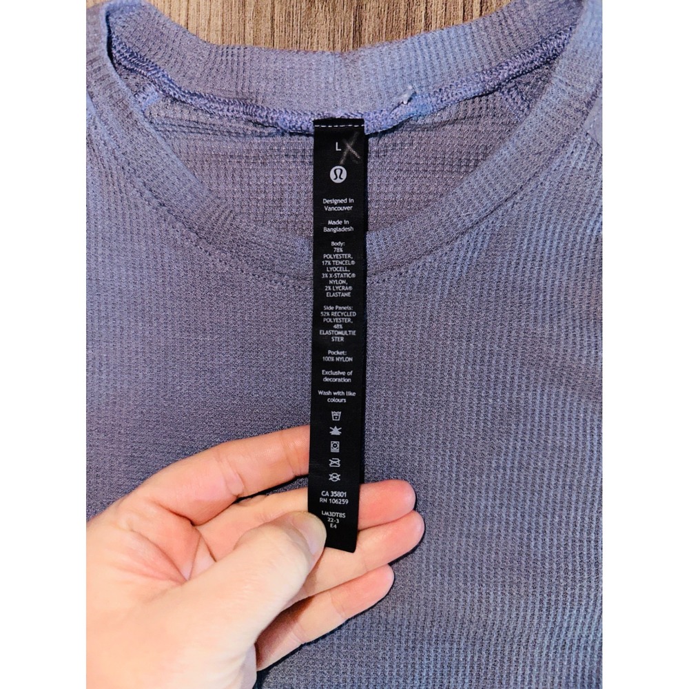 WB6 Lululemon Men's Training T-Shirt Athletic Long Sleeve Top Blue Large - Picture 5 of 7